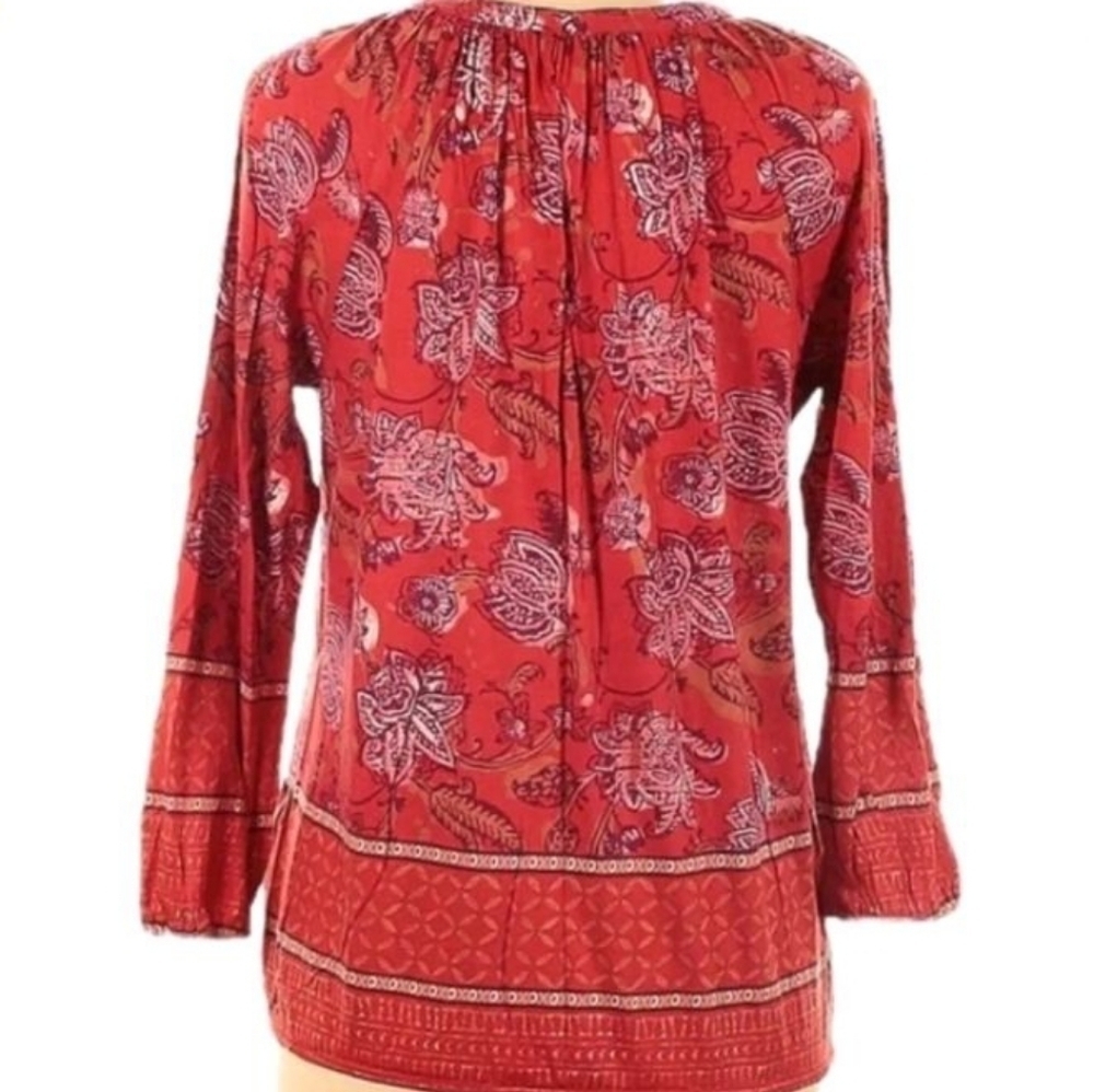 𝅺LUCY BRAND Floral Long Sleeve Blouse, M - Fun In The Sun - Picture 4 of 4